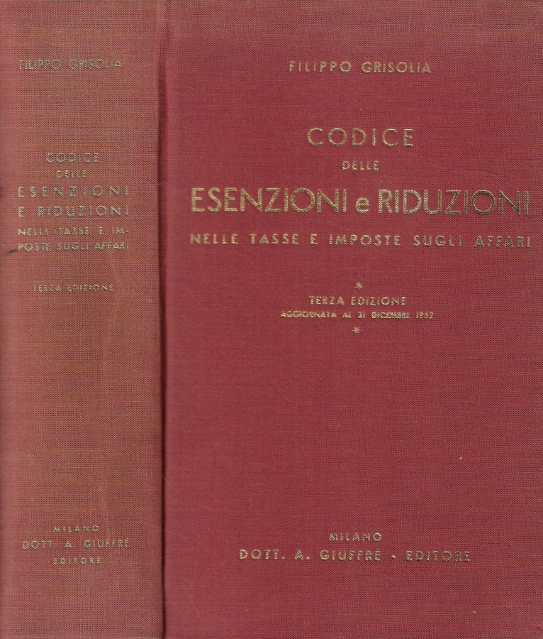 Codice delle esenzioni e riduzioni nelle tasse e imposte sugli …