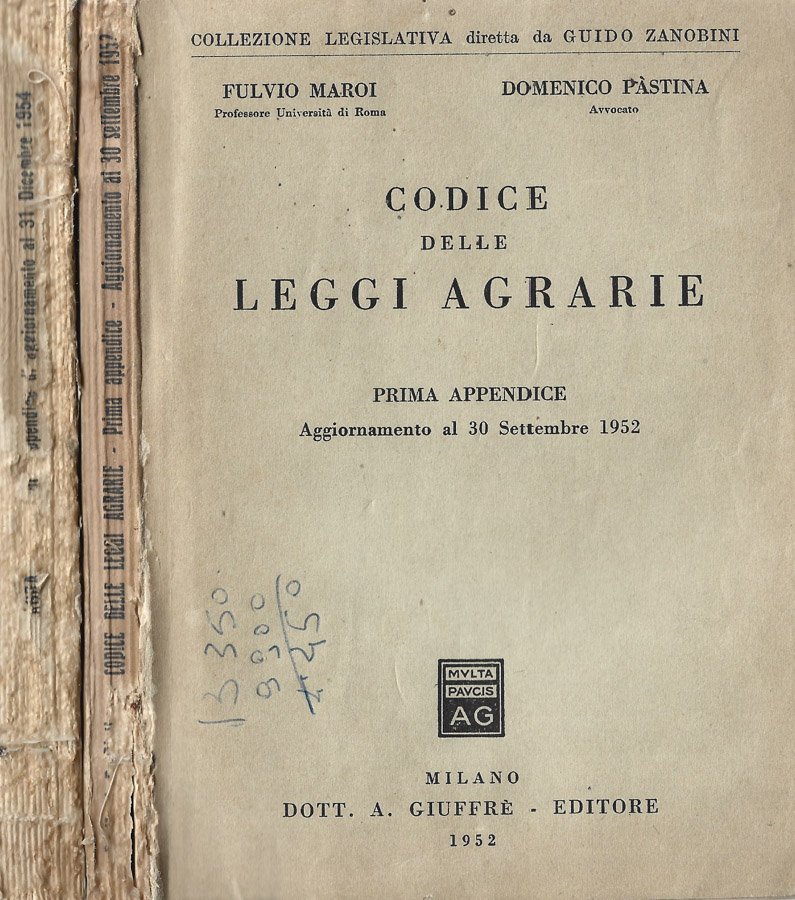 Codice delle leggi agrarie 2 vol.
