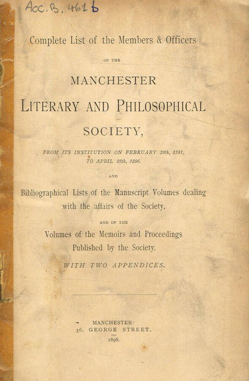 Complete list of the members & officers of the Manchester … | Immagine Gallery 2