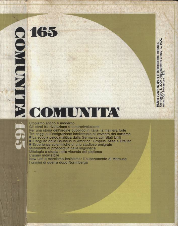 Comunità n. 165 Anno 1971
