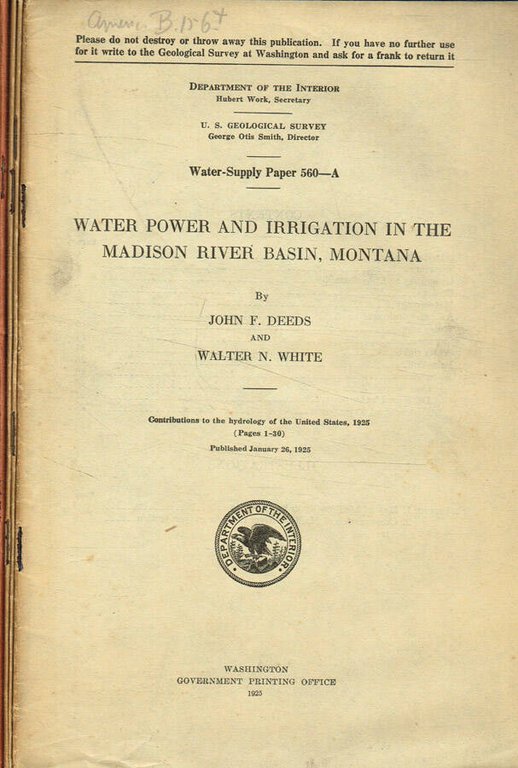 Contributions to the hydrology of the United States 1925 | Immagine Gallery 2