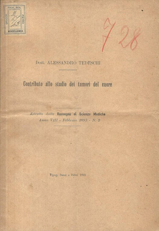 Contributo allo studio dei tumori del cuore