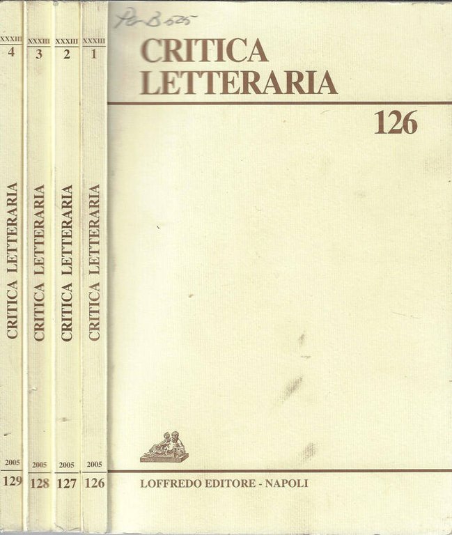 Critica letteraria anno 2005 N. 126, 127, 128, 129 (annata …