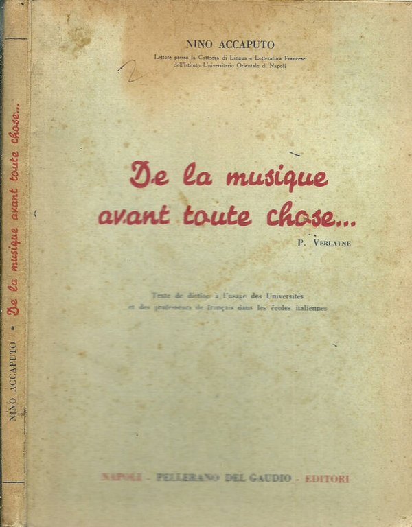 DE LA MUSIQUE AVANT TOUTE CHOSE
