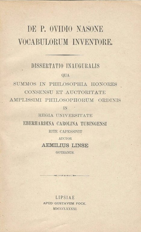 De P. Ovidio Nasone Vocabulorum Inventore
