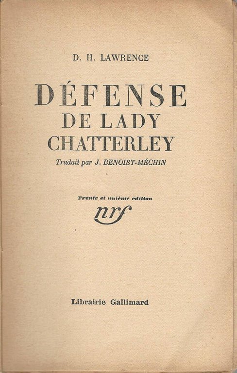 Défense de Lady Chatterley