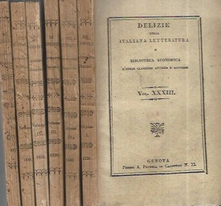 Delizie della Italiana Letteratura da Vol. XXXIII a Vol. XXXVIII | Immagine Gallery 2