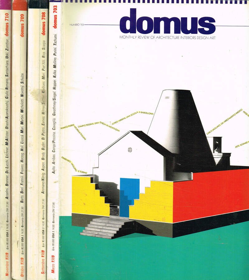 Domus. Monthly review of architecture interiors design art. n.703, 708, …