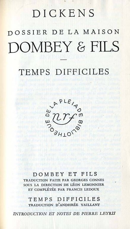 Dossier De La Maison Dombey & Fils - Temps Difficiles