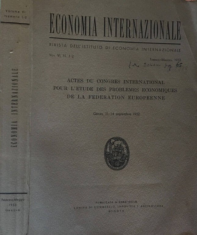 Economia internazionale Rivista dellistituto di economia internazionale Vol. VI, …