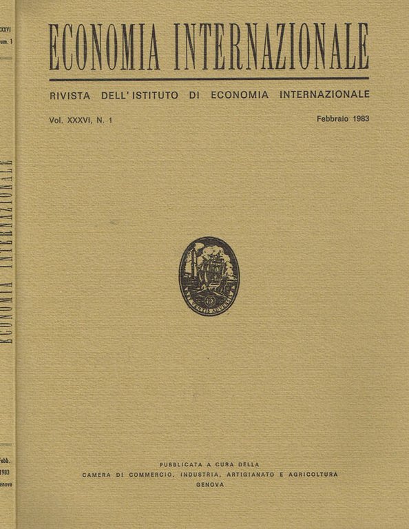 ECONOMIA INTERNAZIONALE vol. XXXVI anno 1