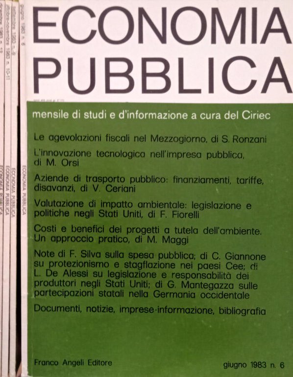 Economia pubblica anno 13 n.6,9,10-11,12