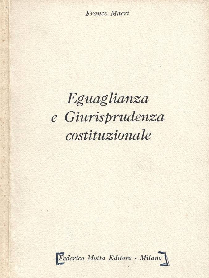 Eguaglianza e Giurisprudenza costituzionale
