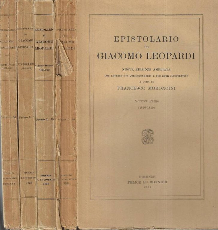 Epistolario di Giacomo Leopardi Vol. I - II - III - V