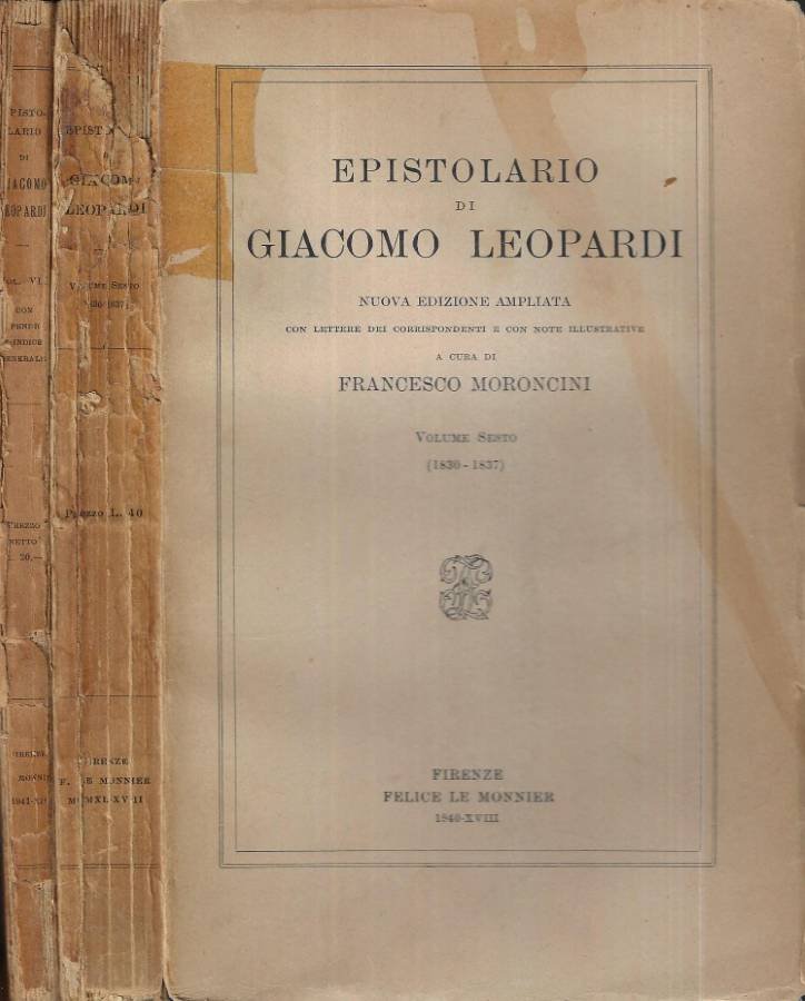 Epistolario di Giacomo Leopardi Vol. VI - VII