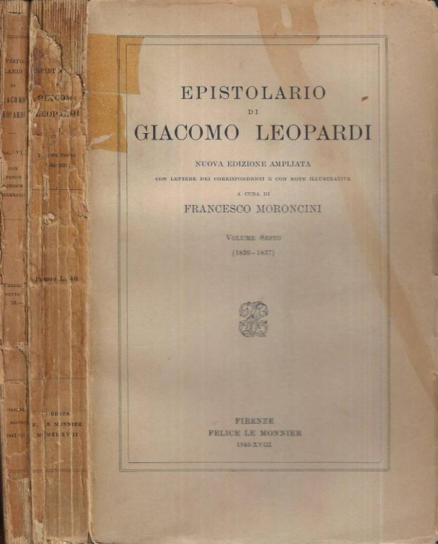 Epistolario di Giacomo Leopardi Vol. VI - VII