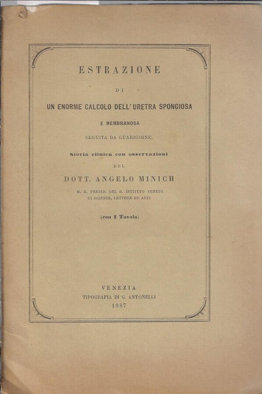 Estrazione di un enorme calcolo dell'uretra spongiosa e membranosa seguita …