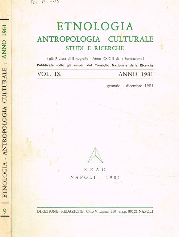 Etnologia antropologia culturale, studi e ricerche(Gia rivista di etnografia anno …