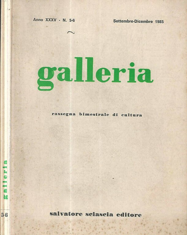 Galleria. Rassegna bimestrale di cultura num. 5/6 (1985) | Immagine Gallery 2