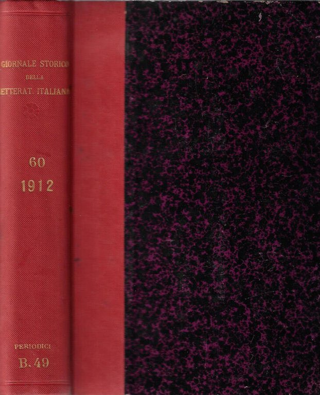 Giornale storico della letteratura italiana volume LX 1912 | Immagine Gallery 2