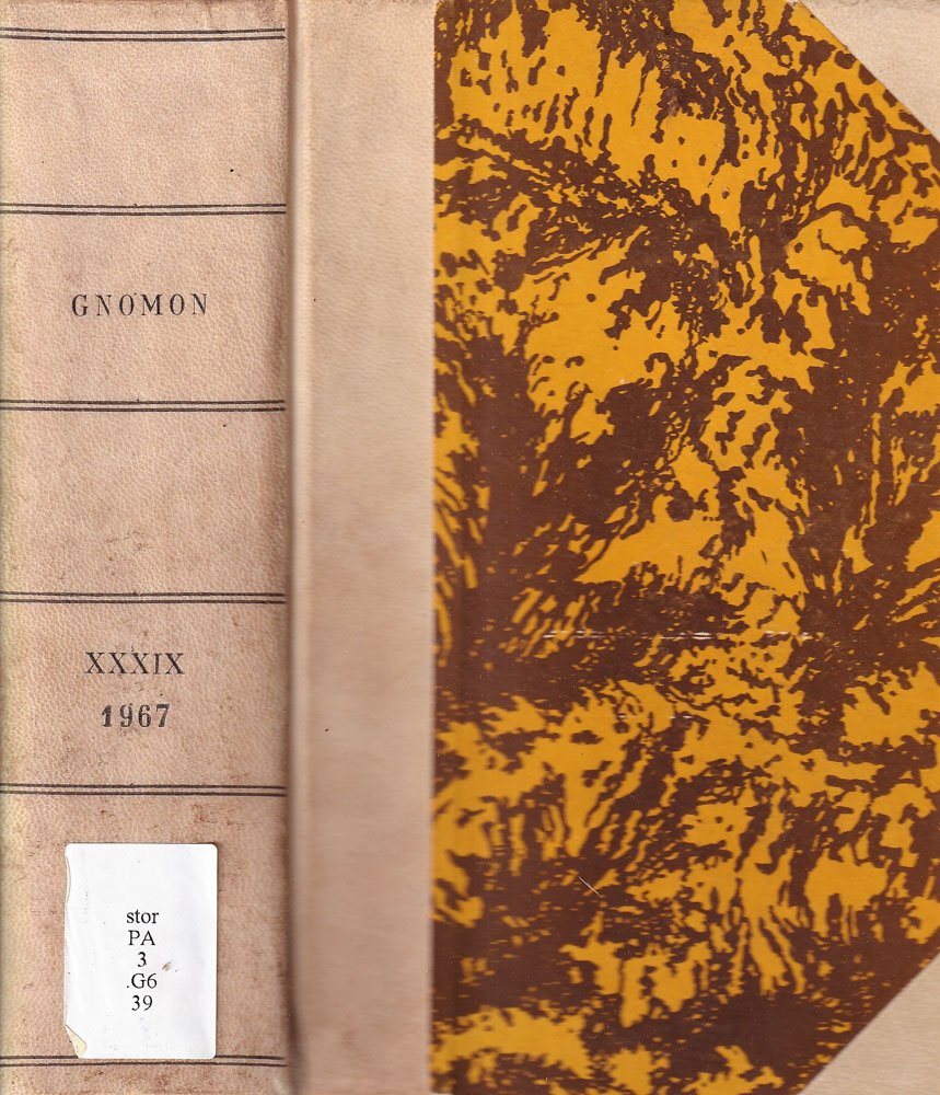 Gnomon, volume XXXIX, 1967