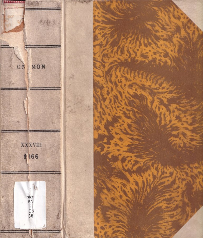 Gnomon, volume XXXVIII, anno 1966