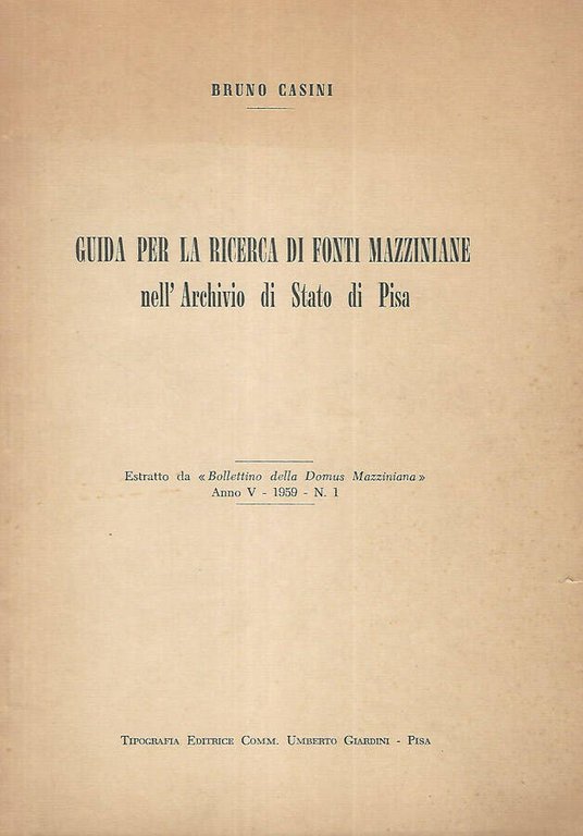 Guida per la ricerca di fonti mazziniane nell'archivio di Stato …