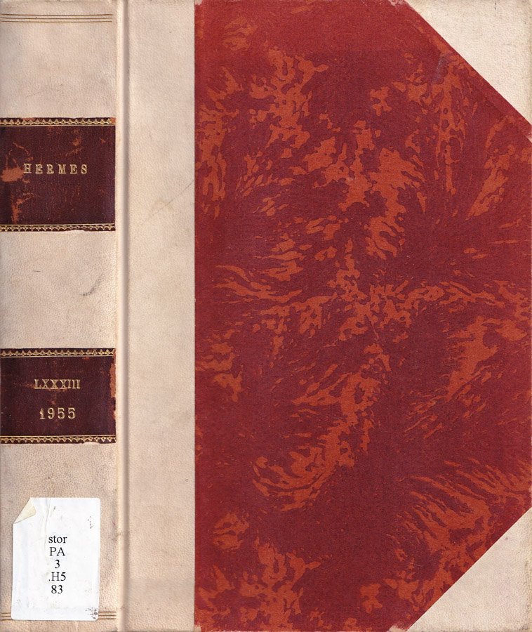 Hermes, volume LXXXIII, anno 1955