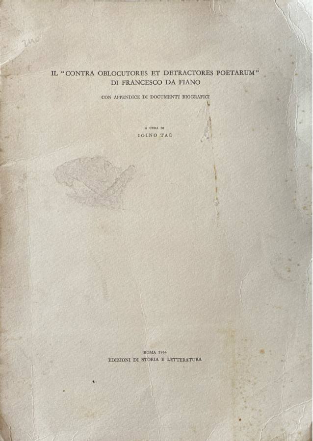 Il "Contra oblocutores et detractores poetarum" di Francesco Da Fiano | Immagine principale