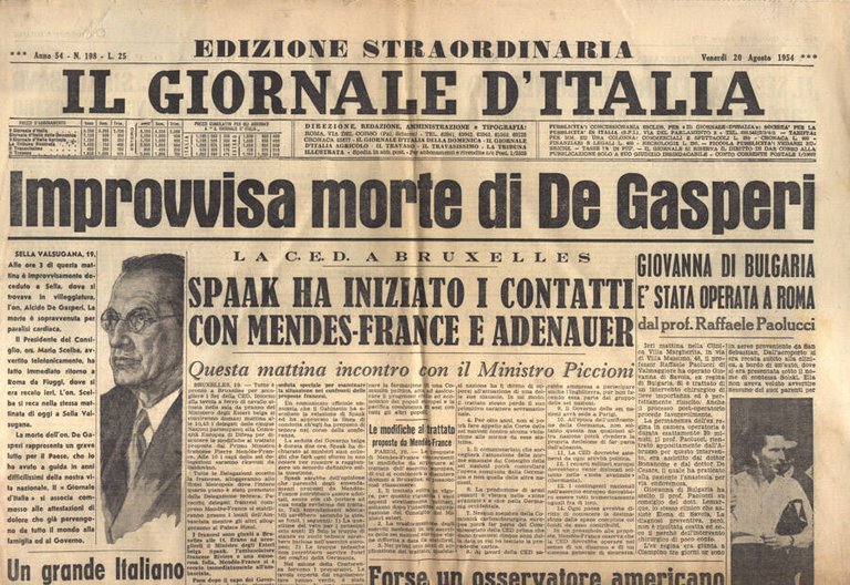 Il Giornale d' Italia Anno 54 n. 198