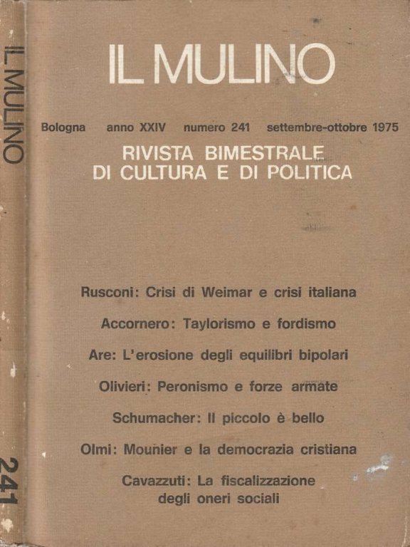Il Mulino anno XXIV, n 241, set-ott 1975
