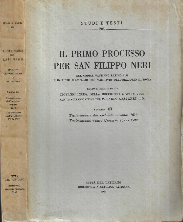 Il primo processo per San Filippo Neri Vol. III