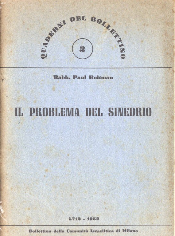 Il problema del Sinedrio