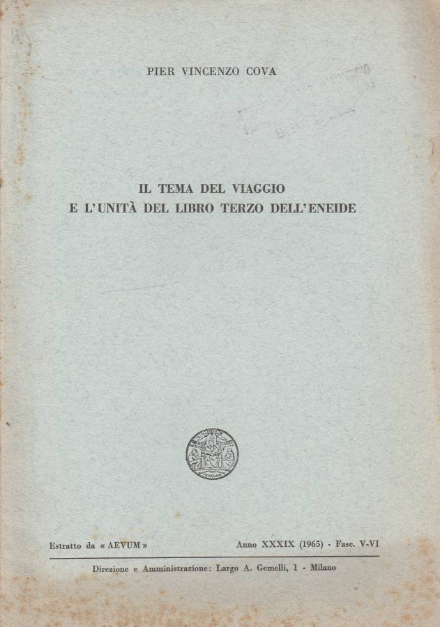 Il tema del viaggio e l'unità del libro terzo dell'Eneide | Immagine principale