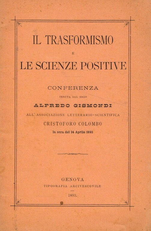 Il trasformismo e le scienze positive