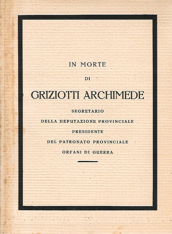 In morte di Griziotti Archimede