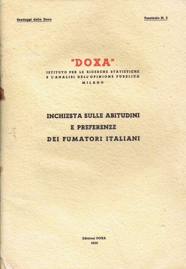 Inchiesta sulle Abitudini e Preferenze dei Fumatori Italiani (Fascicolo n. …