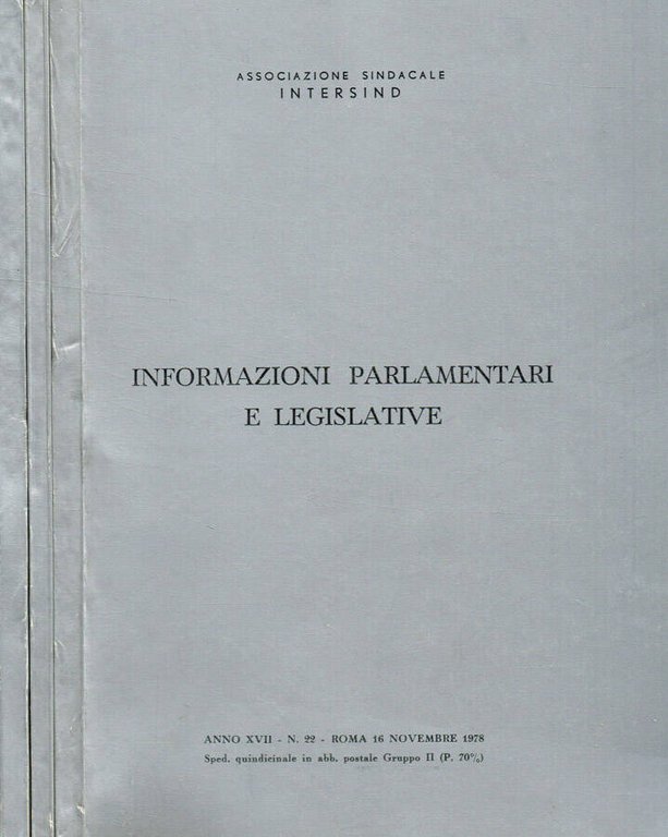 Informazioni parlamentari e legislative anno XVII n.22, 23, 24