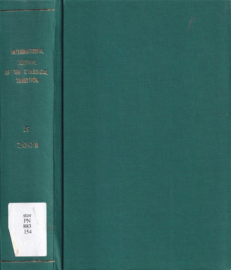 International Journal of the Classical Tradition, volume 15, numero 2008