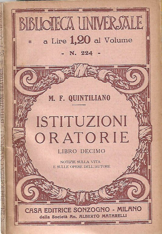 Istituzioni oratorie – Libro decimo | Immagine Gallery 2