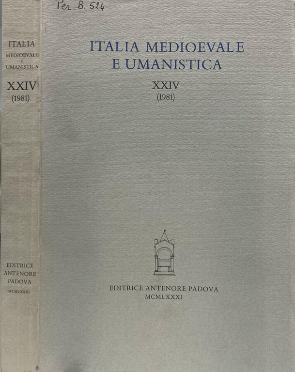 Italia Medioevale e Umanistica vol. XXIV 1981