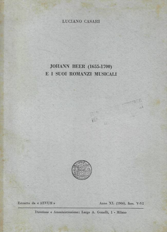 Johann Beer (1655-1700) e i suoi romanzi musicali | Immagine principale