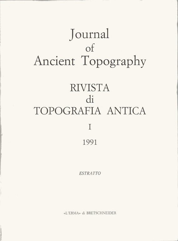 Journal of Ancient Topography - Rivista di Topografia Antica - …