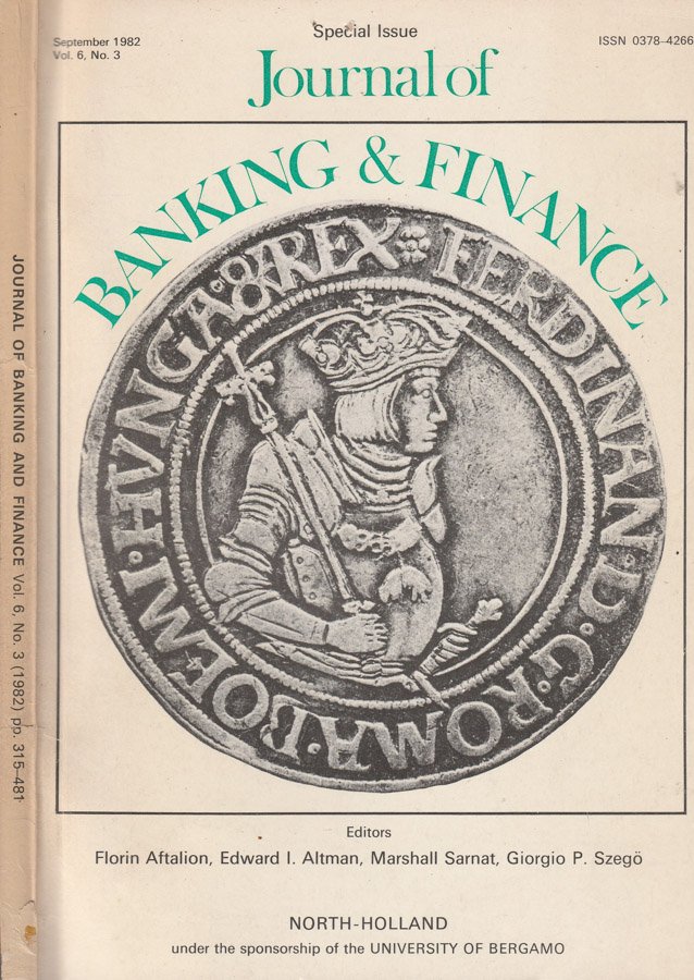 Journal of banking & finance vol 6, n 3, 1982