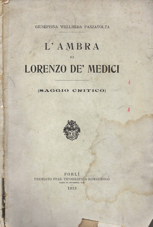 L'Ambra di Lorenzo de' Medici (saggio critico)