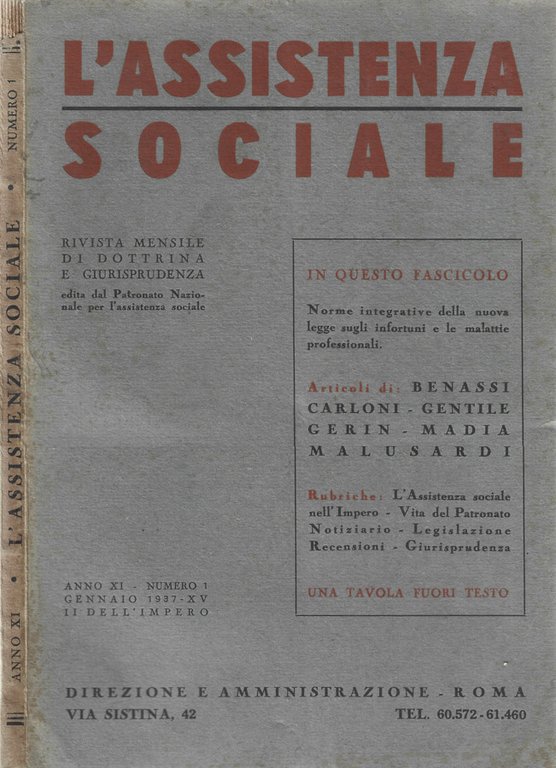 L'Assistenza Sociale 1937