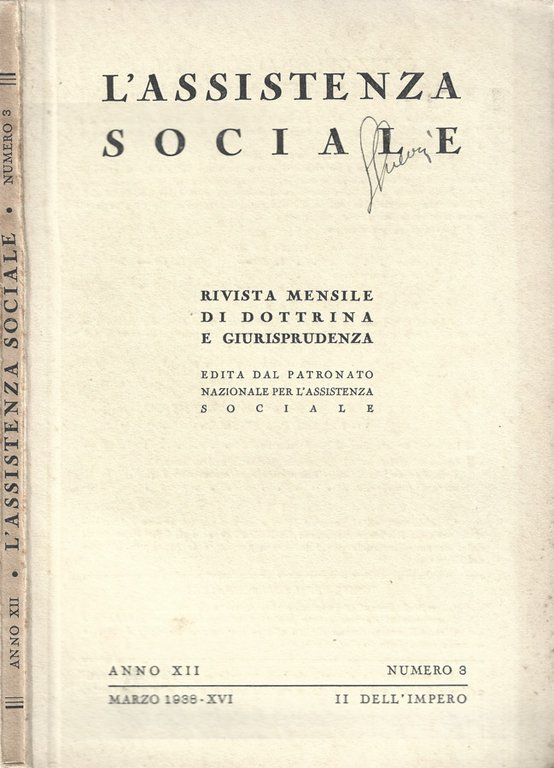 L'Assistenza Sociale 1938