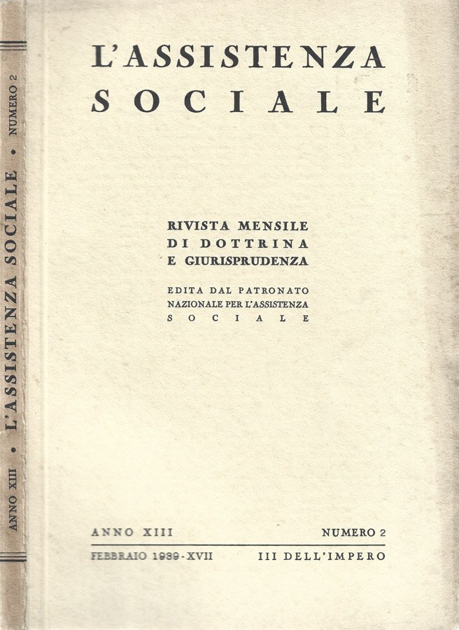 L'Assistenza Sociale 1939