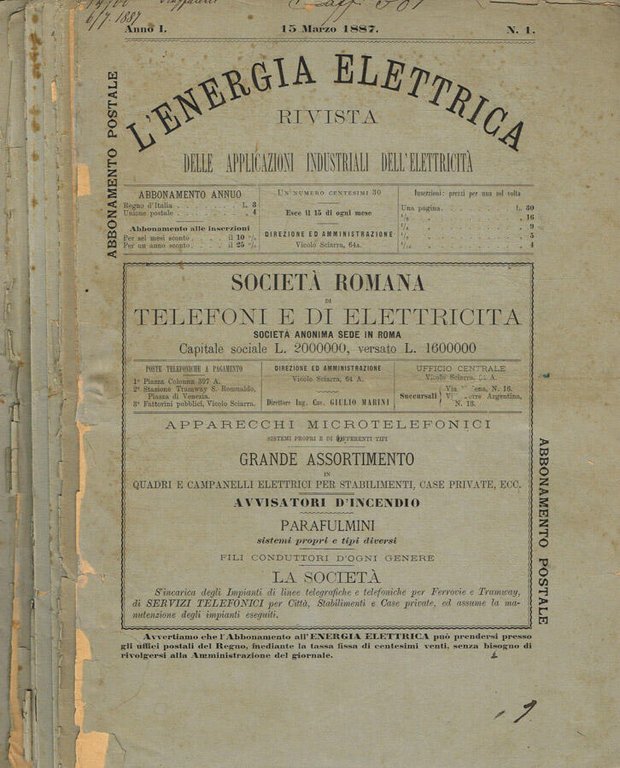 L'energia elettrica. Rivista delle applicazioni industriali dell'elettricità. Anno I, fasc.1/12. … | Immagine Gallery 2