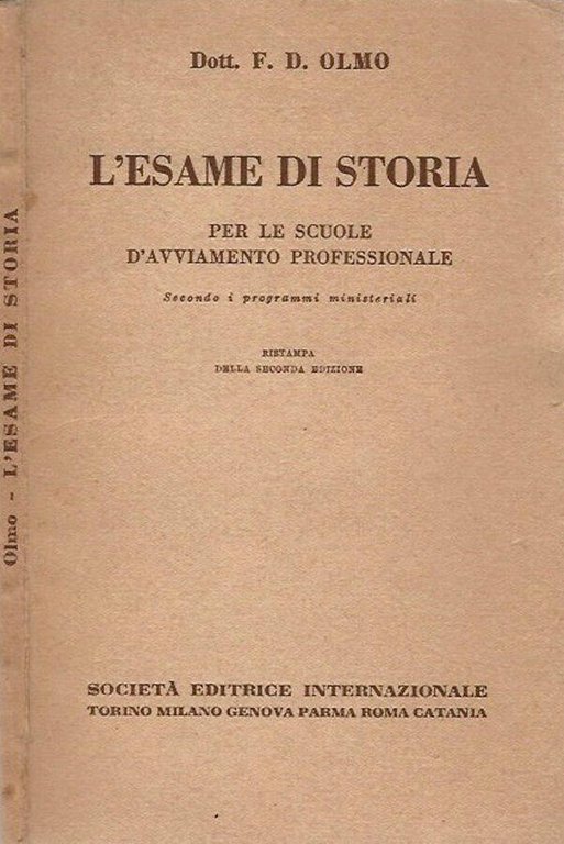L'esame di storia per le scuole d'avviamento professionale